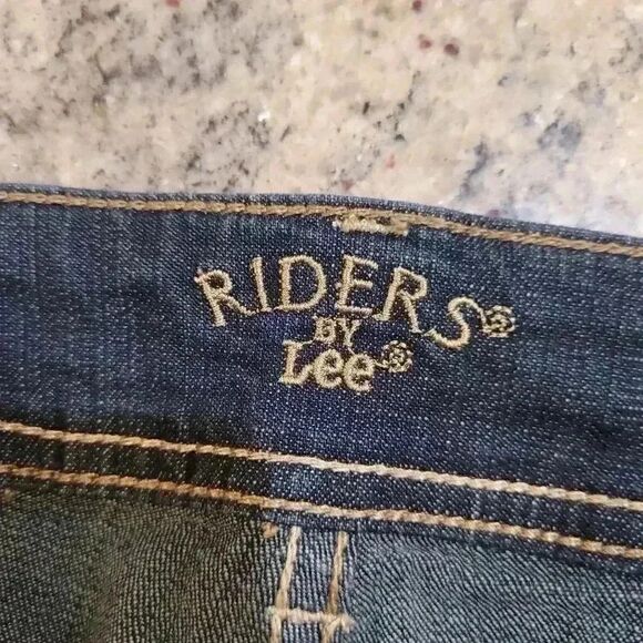 Riders by Lee Women's Blue Dark Wash Cotton/Spandex Denim Jeans EUC - Picture 5 of 9